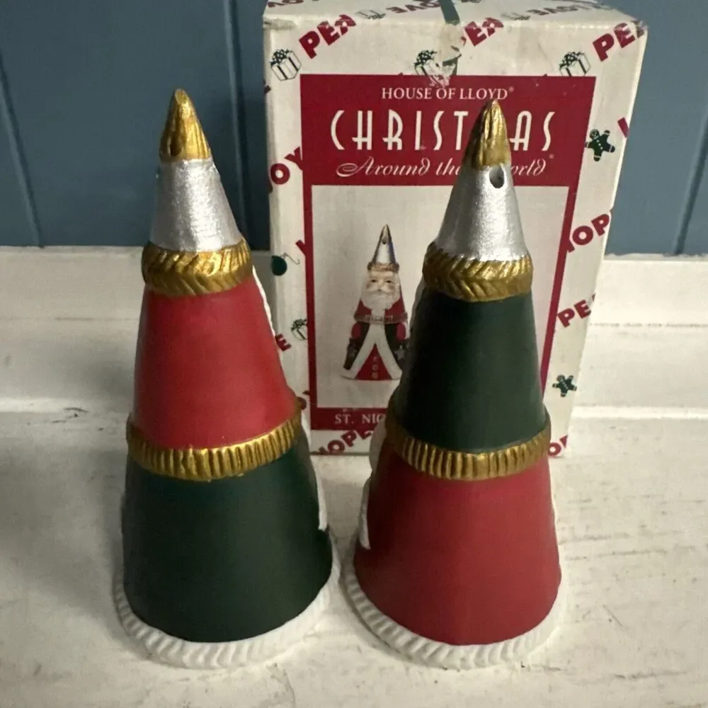 Vtg House of‎ Lloyd Christmas Around the World St. Nick Salt Pepper Set